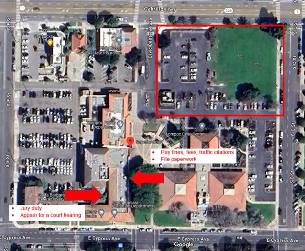 Lompoc Courthouse parking map